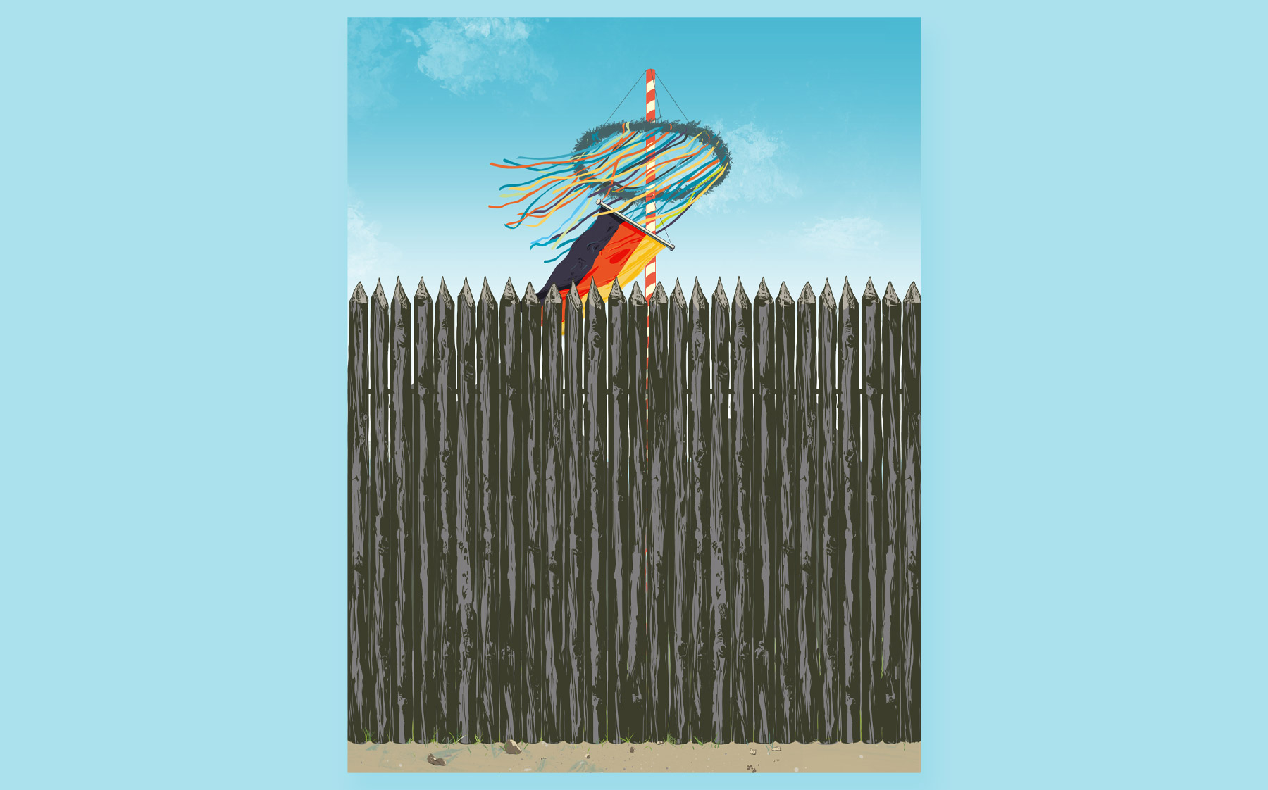 German flag behind a big fence #German flag behind a big fence #German flag behind a big fence black and white