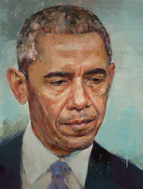 painted Portrait of President Barack Obama