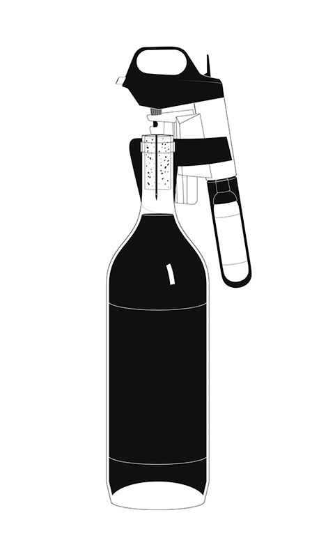 cross-section of Coravin bottle