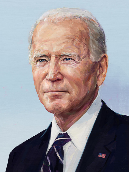 painted portrait of Joe Biden