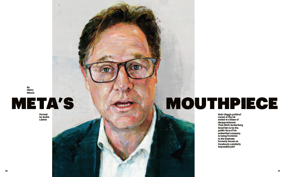 portrait painting Nick Clegg Financial Times