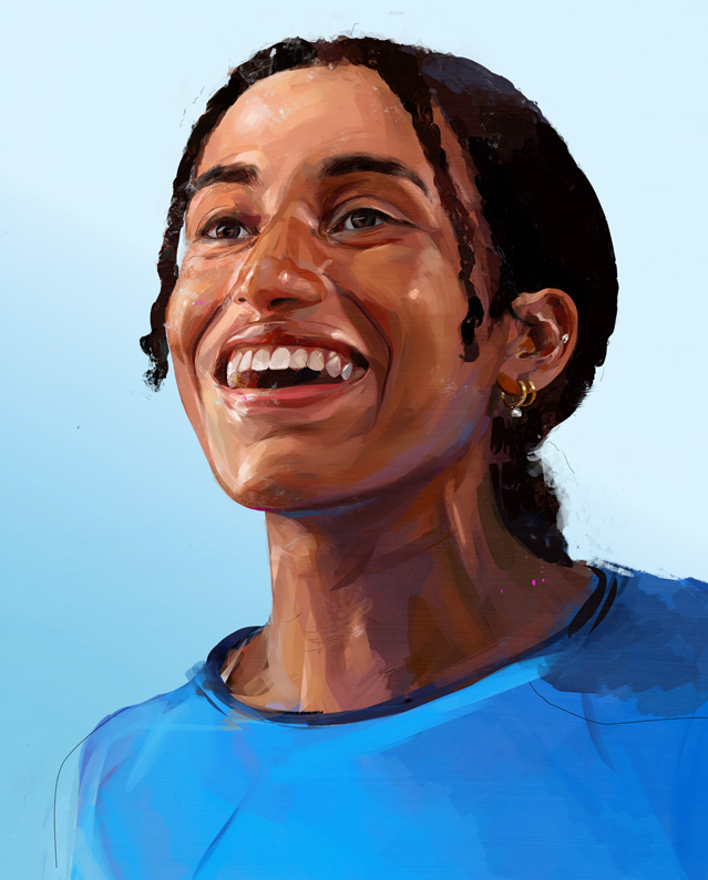 portrait painting of Naomi Girma