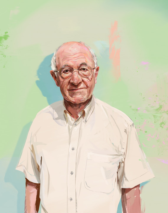 portrait painting of Remi Brague