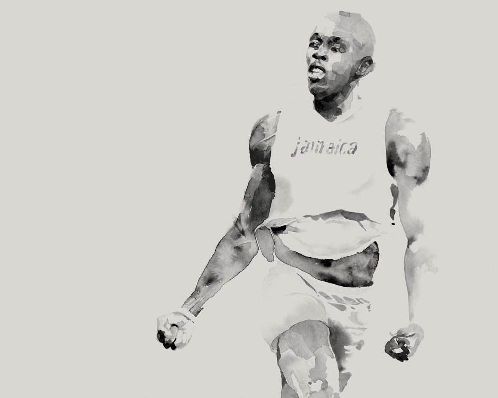 portrait painting Usain Bolt